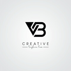 Abstract Minimal Artistic Letter VB BV Logo Design. Initial Based Letter Logo Symbol.