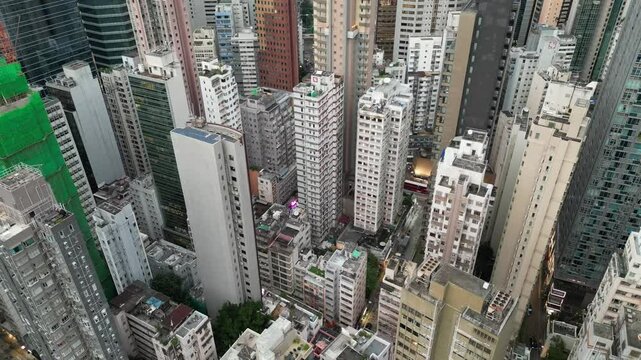 Hong Kong apartments in cityscape background, wan chai June 5 2022