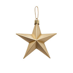 Fototapeta premium Elegant gold star ornament, perfect for festive decorations, adding a touch of glamour to holiday celebrations. transparent background