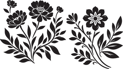 flower silhouette vector design with a white background