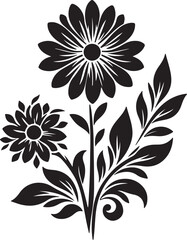 flower silhouette vector design with a white background