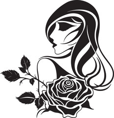 Women Rose Vector illustration Use logo T-shirt