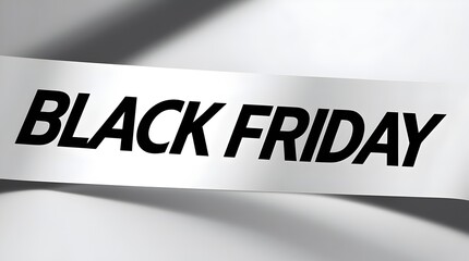 sleek black friday label on white background for urgent shopping promotions