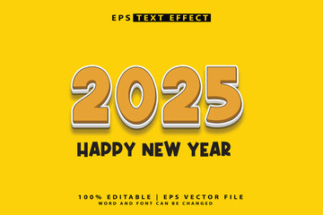 Happy new year 2025 editable text effect