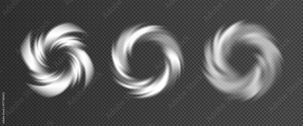 Fototapete fluffy ring frame is a decorative element on a transparent background. circular vortex as the freque