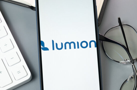 New York, USA - 30 August 2024: Lumion Logo on Phone Screen, Company Icon on Display