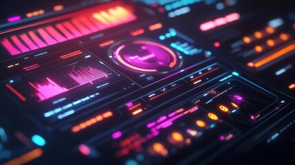 User feedback analytics tool, glowing sentiment graphs, holographic review data, futuristic design improvement