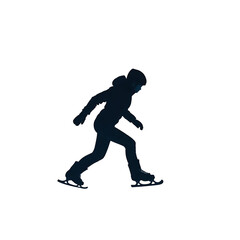 Obraz premium A silhouette of a figure skater gliding gracefully across the ice, showcasing athleticism and elegance in motion. transparent background