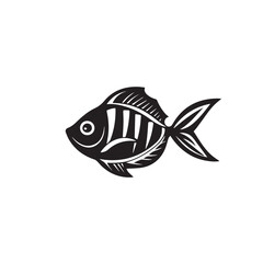 Obraz premium fish in cartoon, doodle style . Image for t-shirt, web, mobile apps and ui. Isolated 2d vector illustration in logo, icon, sketch style, Eps 10, black and white. AI Generative