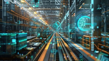 Obraz premium Futuristic Factory Automation