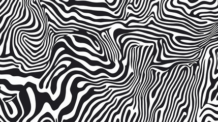 Psychedelic art style black and white stripes seamless