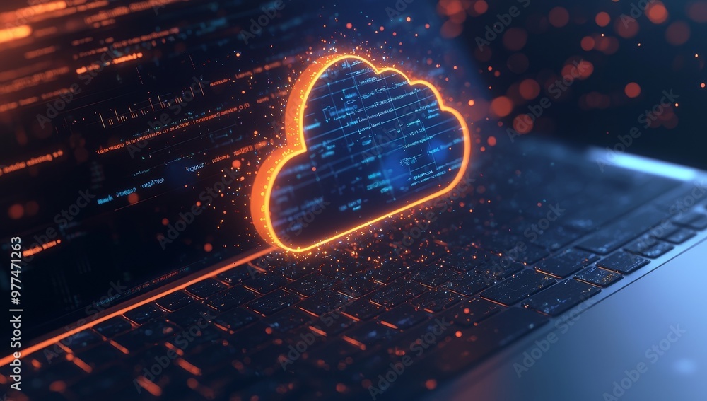 Aufkleber the future of digital information technology web holograms with cloud storage