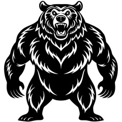 Bear in a standing pose with a powerful and imposing figure vector