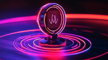 Voice UI prototyping tool, glowing voice command visualizations, holographic feedback loops, futuristic UX interface