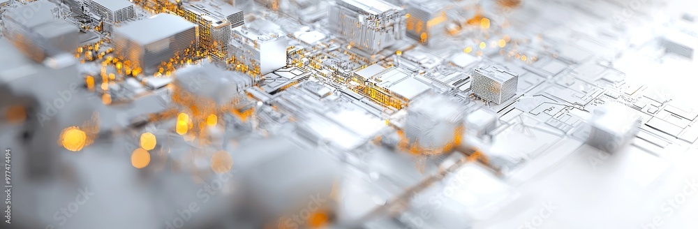 Poster 3d renderings of futuristic cities and technology concepts