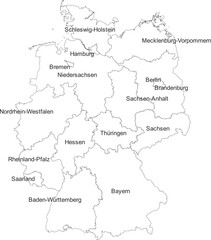 GERMANY MAP WITH DIVISIONS STATES DEPARTMENTS	
