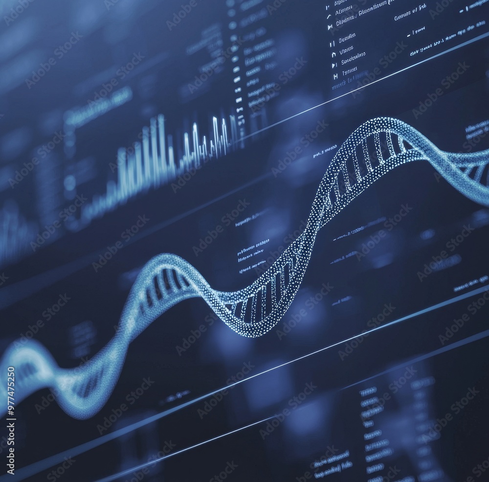 Poster a futuristic interface with infographic elements and virtual holograms,