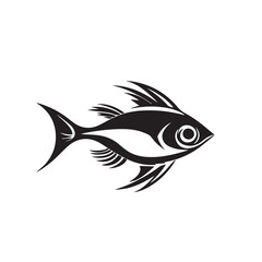 fish in cartoon, doodle style . Image for t-shirt, web, mobile apps and ui. Isolated 2d vector illustration in logo, icon, sketch style, Eps 10, black and white. AI Generative