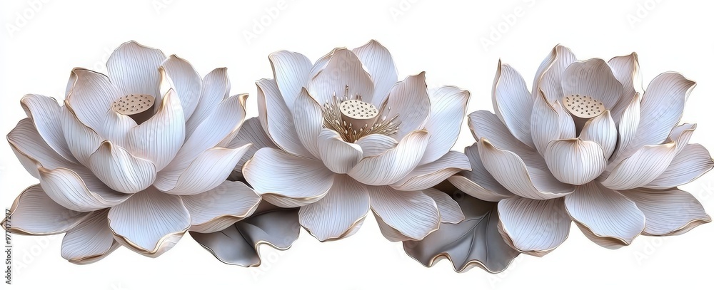 Fototapete this file contains a pink lotus flower isolated on a white background. a clipping path is also inclu