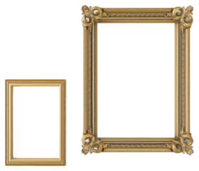 PNG Elegant gold picture frames display