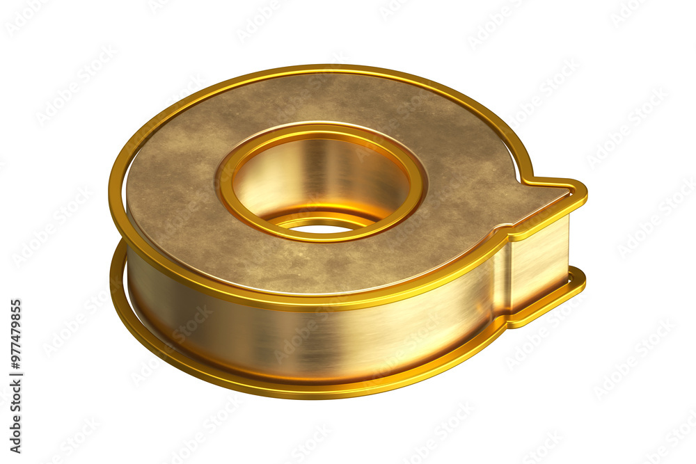 Poster isometric typography design letter q in gold. 3d rendering display font suitable for poster, web, ad
