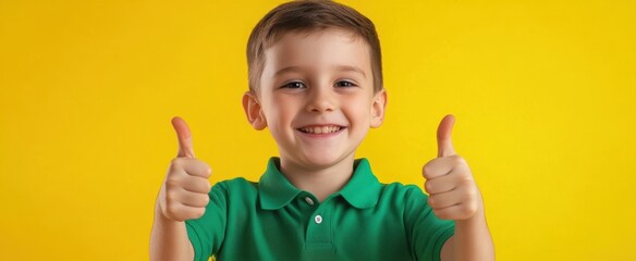 The Happy Child with Thumbs-Up