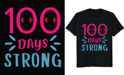 Obraz premium 100 days t-shirt design