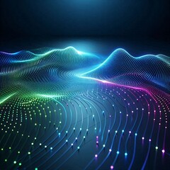 Abstract Glowing Lines and Dots.