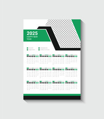 Wall calendar template 2025