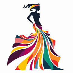 Obraz premium Fashion competition logo featuring vibrant dress design