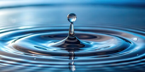 Clear droplet of water on a surface, tranquil, purity, reflection, liquid, crystal,purity, nature, freshness, dew, clean