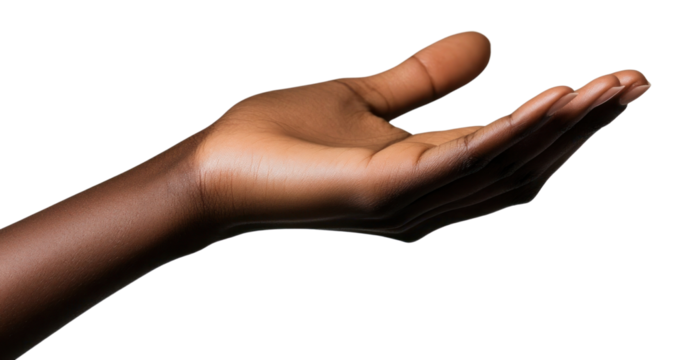 PNG A beautiful black woman hand human skin reaching.