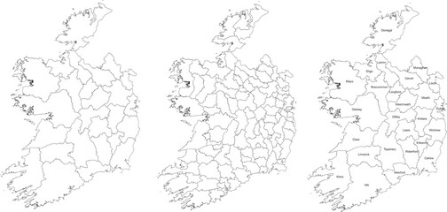 Obraz premium IRELAND MAP WITH DIVISIONS STATES DEPARTMENTS