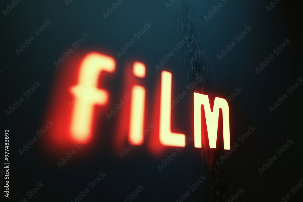 Poster Abstract image cut off from light effect for film. Designed film texture background.