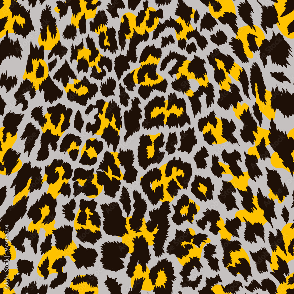 Poster leopard pattern design seamless pattern. realistic drawing seamless pattern. templates poster or t-s