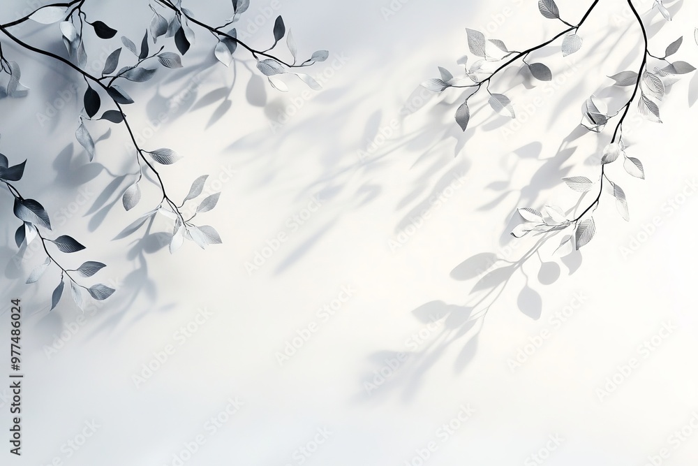 Poster the blurred overlay effect is perfect for natural light photos. gray shadows of cherry tree branches