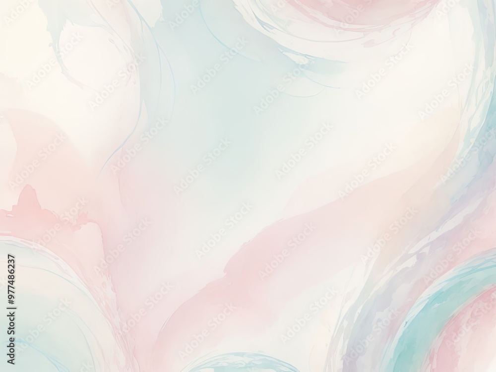 Fototapete flowing pattern background with gentle blended strokes in a range of pastel colors, modeled after th