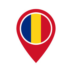 Romania flag location icon
