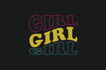 Obraz premium GIRl design on t shirt wavy groovy eye-catching bold colorful quote banner grunge Ethics and morals hold them high PNG 300 DPI digital download, powerful woman, teen girl inspiration, stickers.