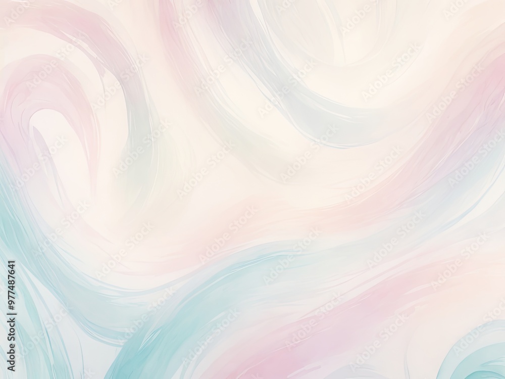 Fototapete flowing pattern background with gentle blended strokes in a range of pastel colors, modeled after th