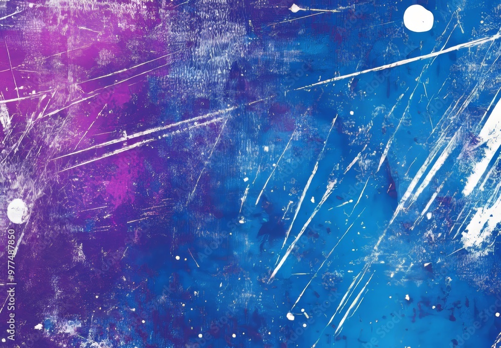 Poster overlay of dust scratched texture. blue pink distressed effect for photo editing.