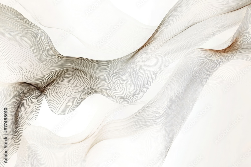 Poster elegant abstract lines intertwined in soft shades, creating a serene and soothing visual effect for 