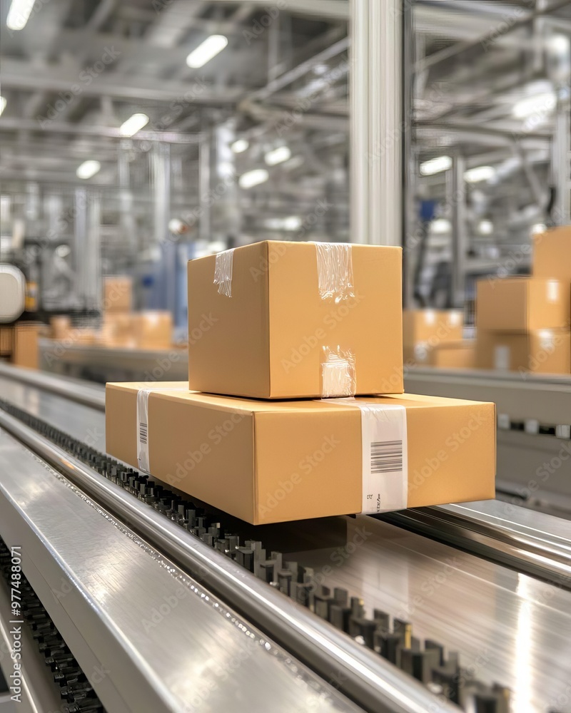 Poster revolutionizing industrial efficiency automated packaging machines streamlining product wrapping and