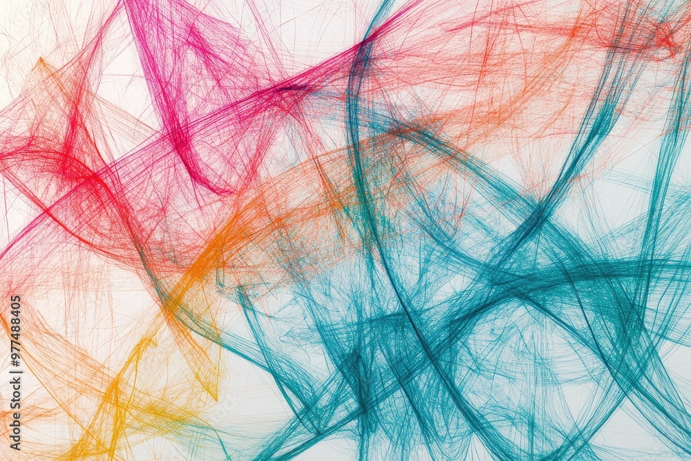 Aufkleber vibrant abstract lines in various colors create an energetic composition, perfect for backgrounds an