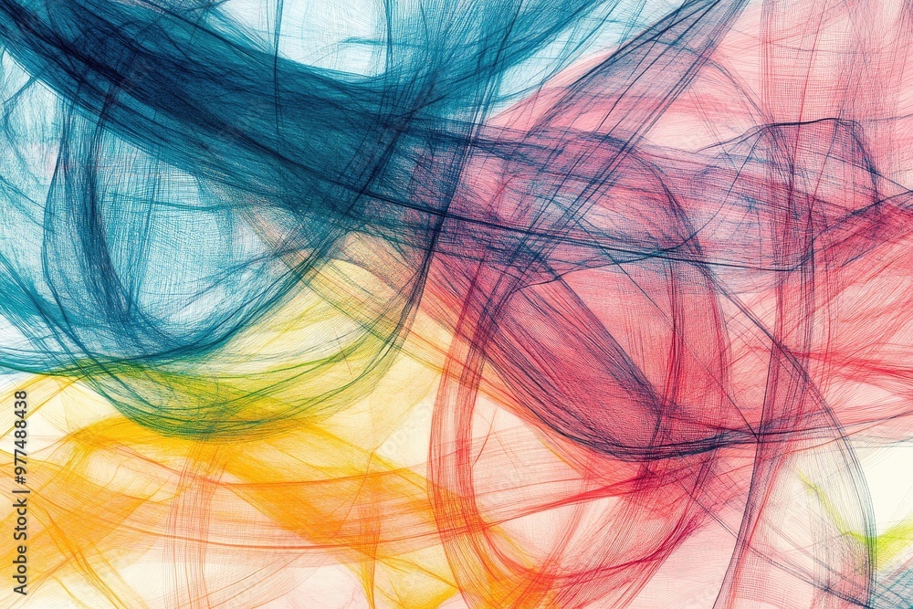 Poster vibrant abstract smoke design with flowing colors, creating a dynamic and artistic visual effect for