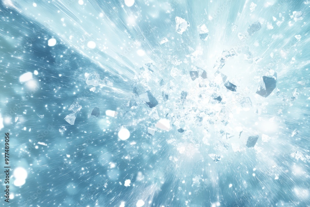 Aufkleber Abstract background with blurry speed lights. Blue-gray exploding rays and zoom effect.