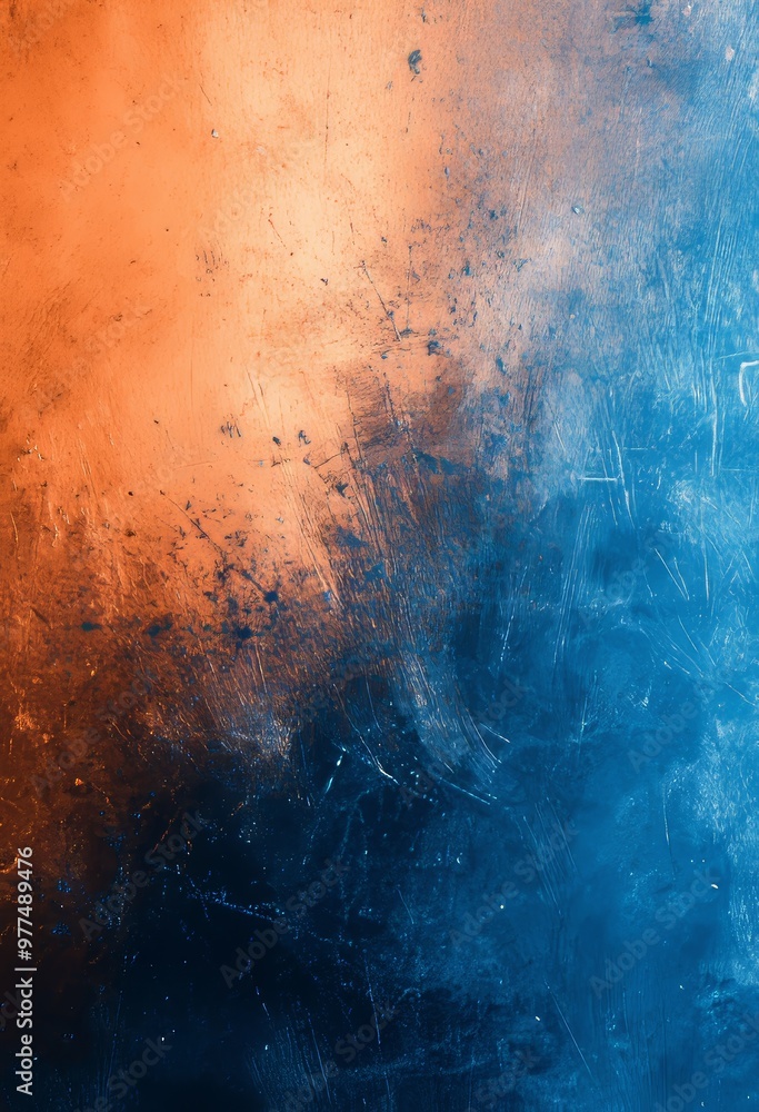 Poster flare background. dust scratches texture. blue distressed faded stained screen with smeared dirt noi