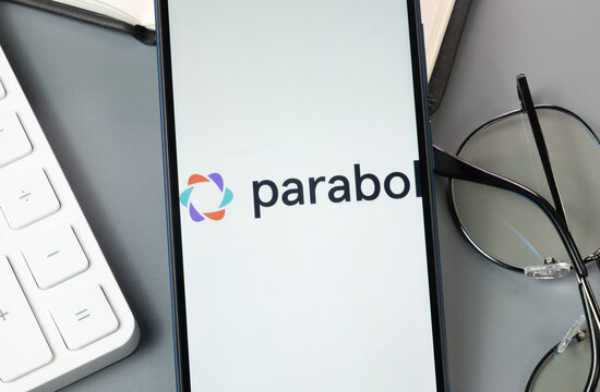 New York, USA - 30 August 2024: Parabol Logo on Phone Screen, Company Icon on Display
