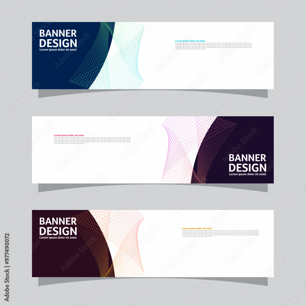 Canvas Prints vector set of landscape banner background design concept. colorful background business layout templa