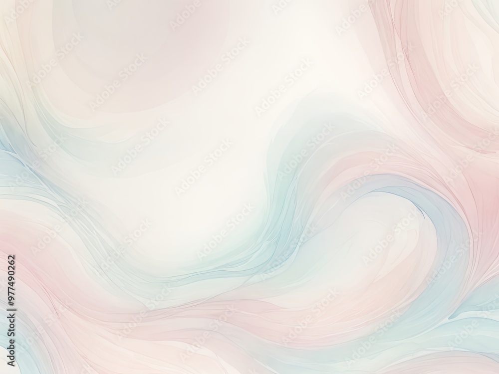 Fototapete flowing pattern background with gentle blended strokes in a range of pastel colors, modeled after th